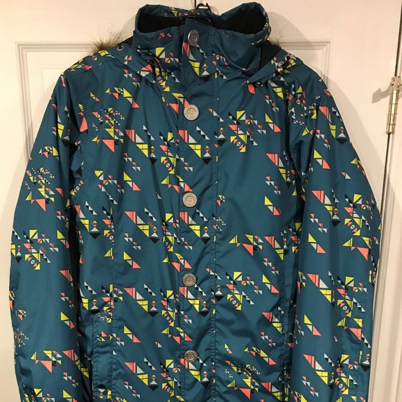 Betty Rides Women's Ava Parka Sport Mosaic Print Snowboard Jacket Size Medium - Picture 2 of 8